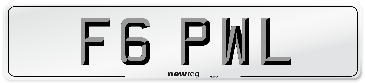 F6 PWL Number Plate from New Reg